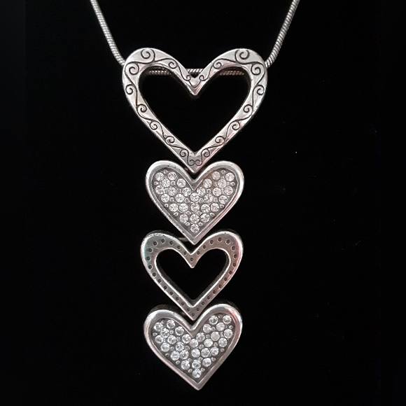 Brighton Jewelry - BRIGHTON 4 TIER HEART REVERSIBLE NECKLACE
